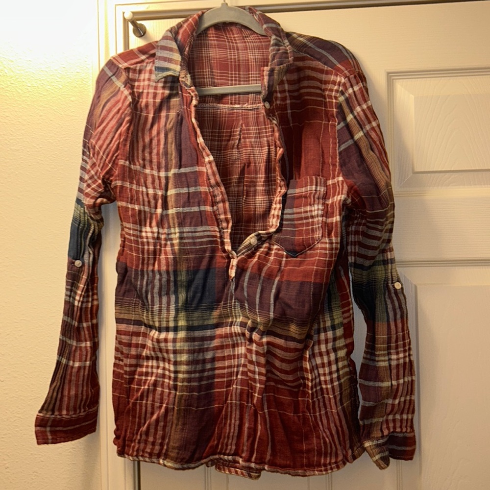 3/4 button flannel light weight